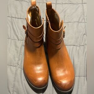 CLARKS Pita Austin Tan Leather Boots Womens Size 8